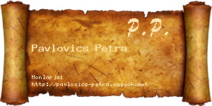 Pavlovics Petra névjegykártya