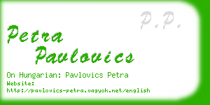 petra pavlovics business card